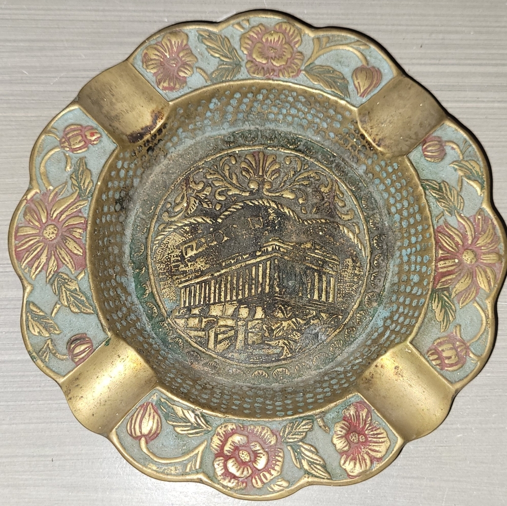 Beautiful Vintage Metal Ashtray
